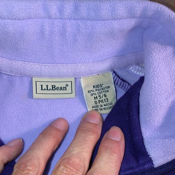 LL Bean Fleece Zip up Classic LL Bean Patch in Power Purple. Soft. All Season - Picture 5 of 17